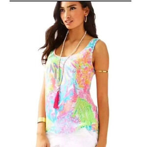 Lilly Pulitzer Cosmos Silk Sleeveless Top Octopus/Fish Size XS